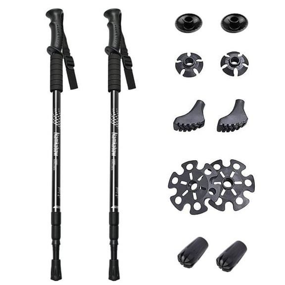 NAISHIER Walking Trekking Poles, 2 Sticks with Anti-Shock and Quick Lock System, Telescopic, Collapsible, Ultralight for Hiking, Camping, Mountaining, Backpacking, Walking, Trekking