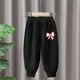 thumbnail image 2 of Odeerbi 3-10 Años Niños Niñas Pantalones de Algodón Con Estampado de Lazo Pantalones de Deporte Casual Con Bolsillos, 2 of 4