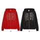 thumbnail image 5 of Qarigey Sudadera con capucha y cremallera para mujer, jersey de manga larga cálido de otoño, suéter informal con fecha lisa, sudadera Prendas para la parte del cuerpo Rojo S, 5 of 6