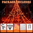 thumbnail image 2 of Scidweet Halloween Decorations Outdoor, 500 LED Halloween Spider Web Lights for Garden Yard Porch Home Decor, Orange, 2 of 8