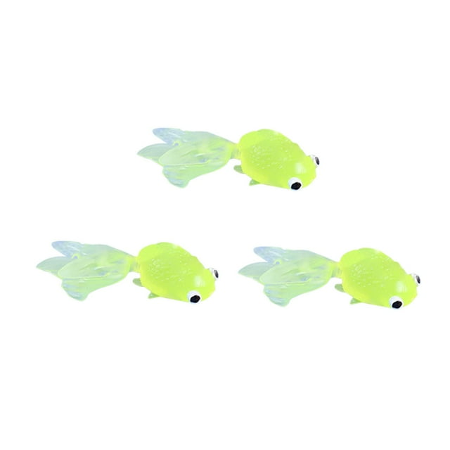 Agiferg 3PC Floating Simulation Goldfish 6.5CM Translucent Soft TPR Floating Marine Animal