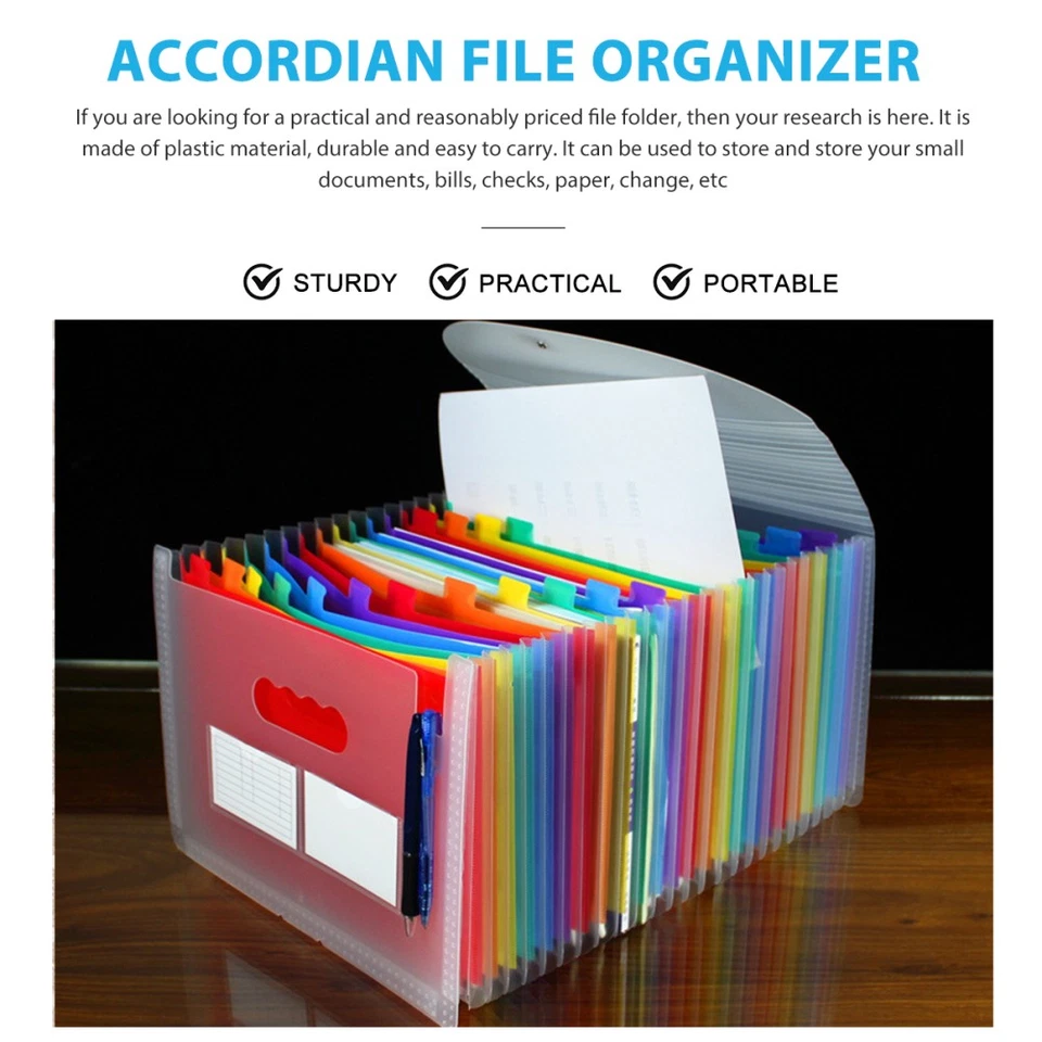 Transparent Organ Bag Baby Office Folders Organizer Document Accordion File