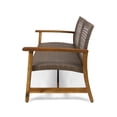 thumbnail image 3 of Bops Outdoor Loveseat, Natural Brown Acacia Wood, 52 Inch, Gray Wicker, 3 of 3