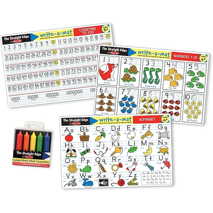 2X Elmos Learning Washable Alphabet Placemats~IN ENGLISH,SPANISH & FRENCH 