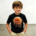 thumbnail image 2 of KHONTS Basketball Graphic T-Shirt Summer Short Sleeve Crew Neck Tops,Size 2-13 Years Black 150, 2 of 4