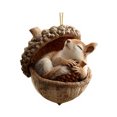 thumbnail image 1 of Adornos de bellotas del bosque acogedor. Decoración colgante de animales en acrílico 2D para árbol de Navidad. Decoración para fiestas con temática del bosque y para el hogar., 1 of 7