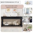 thumbnail image 6 of IVV 63" Extra Long Console Table with 3 Drawers and Bottom Shelf, Espresso Distressed Finish, Solid Wood Frame, Mediterranean Style Entryway Table for Hallway, Living Room, Foyer, 6 of 9