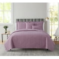 thumbnail image 2 of Nestl 5 Piece Quilt Set Full/Queen with Pillow Shams and Euro Shams, Soft Microfiber Lightweight Bedspread Coverlet, Modern Style Ellipse Weave Bed Cover, Lavender Dream, 2 of 4