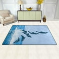 thumbnail image 3 of Coolnut 31x 20 Inch Area Rug, Carpet Dolphins Jumping On The Water Doormat for Hardwood Floor Entrance Living Room Bedroom 2'7" x 1'8", 3 of 6