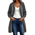 thumbnail image 6 of Women's Zip Up Hoodies Oversized Fleece Long Tunic Sweatshirts Casual Long Sleeve 2026 Fall Hoodie Jacket Coat, 6 of 10