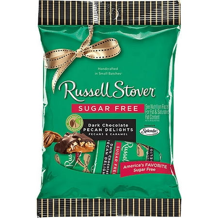 Russell Stover Sugar-Free Dark Chocolate Pecan Delights, 3 Oz.