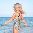 thumbnail image 5 of Girls' One-piece Swimsuit Cross Back Bathing Suit Beach Surfing Sizes 3T-10T Dog and Letter Envelopes Pattern, 5 of 9
