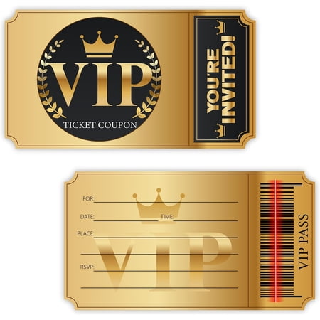 Double-Sided Design Birthday Party VIP Invitations, Movie VIP Party Invitation Cards, Movie Night Party Invitation Cards, Set of 30 with Envelopes