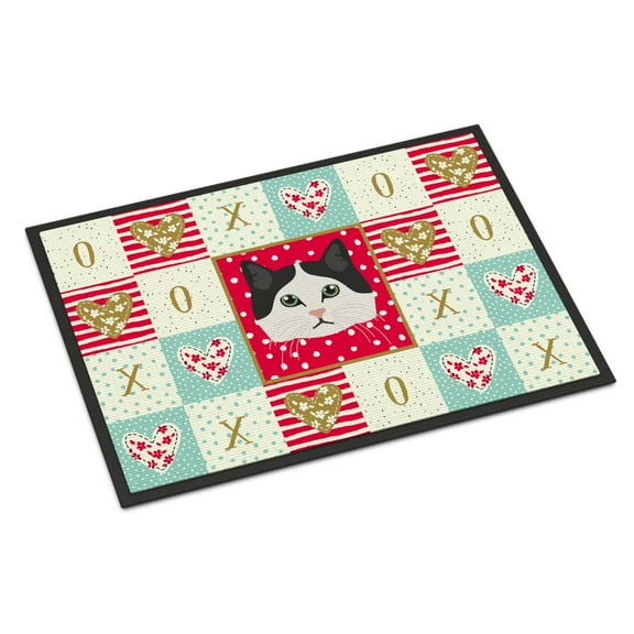 Carolines Treasures CK5152MAT Ragamuffin Cat Love Door Mat Indoor Rug or Outdoor Welcome Mat 18x27 Doormat 27"L x 18"W