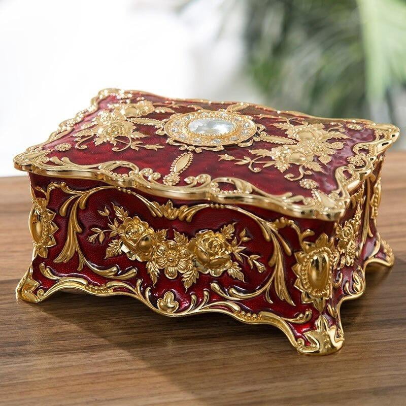 Metal Crafts European Style Retro Jewelry Box Creative High-end Ring Necklace Small Storage Box Gift
