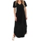 thumbnail image 1 of Vestido Corto para Mujeres Verano Cuello en V Bolsillo de Manga Corta Color Sólido Vestido de Cambio Casual para la Fiesta de la Playa de Primavera, 1 of 7