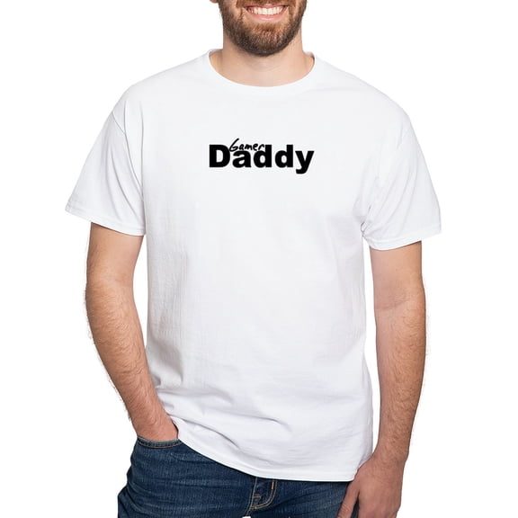 CafePress - Gamer Daddy White T Shirt - Men's White Classic Cotton T-Shirts