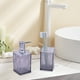 thumbnail image 5 of Juego de accesorios de baño moderno de 4 piezas | Dispensador de jabón, portacepillos, vaso y jabonera | Bandeja organizadora de plástico para encimeras, hoteles y hogar, 5 of 6