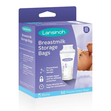 Lansinoh Breast Milk Storage Bags, 50 Count (Best Way To Dry Up Breast Milk)