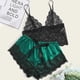 thumbnail image 1 of Conjunto de 2 uds de pijamas de encaje, ropa interior, Tops, pantalones cortos, para mujer, 1 of 4