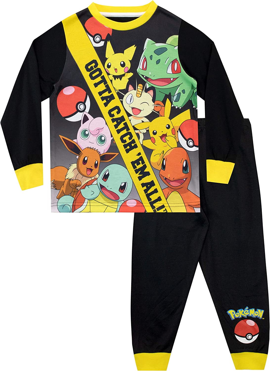 Heiligdom ozon schijf Pokemon Boys Gotta Catch Em' All Pajamas Black Sizes 6-12 - Walmart.com