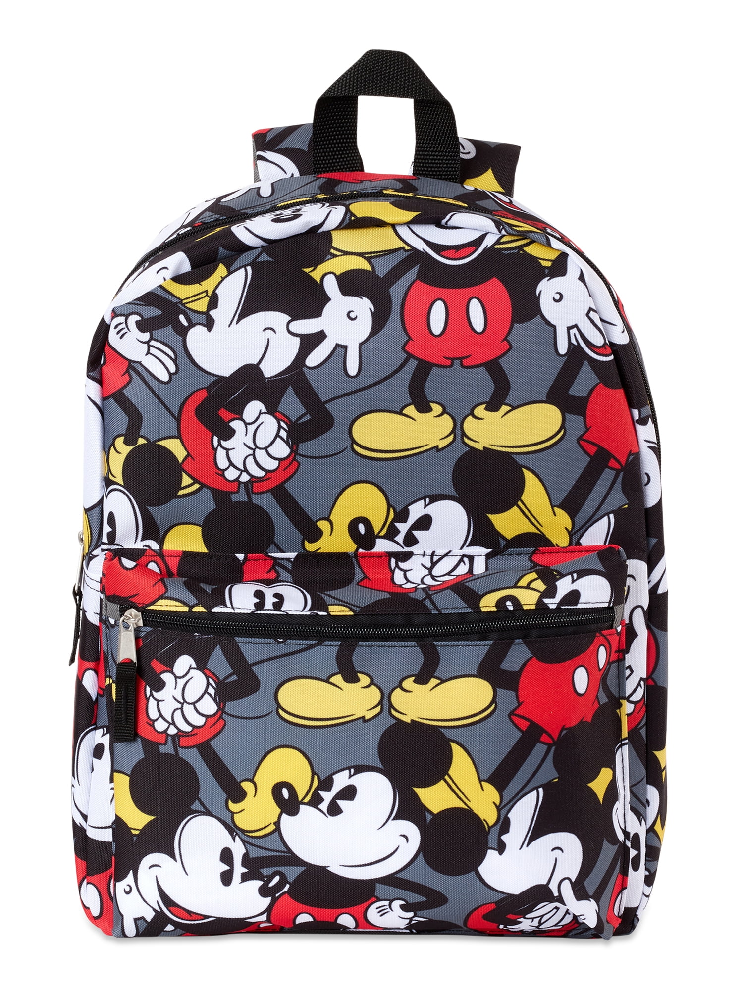 Disney Mickey Mouse White School All Print Book Bag Backpack 16" for Kids