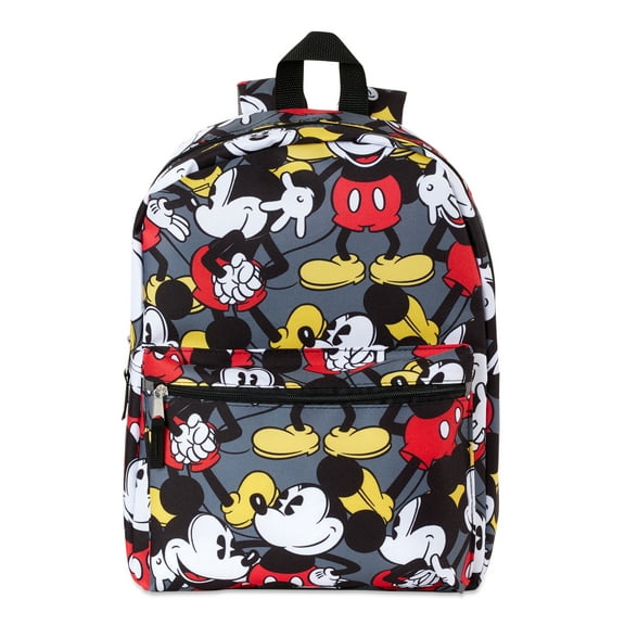 Disney Mickey Mouse Unisex All Over Print 16” Backpack Gray