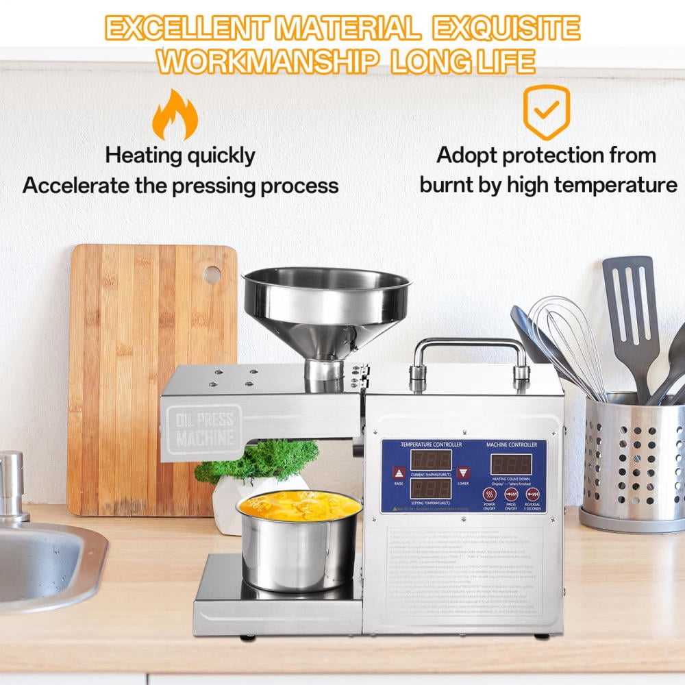 820W Automatic Oil Press Machine with Temperature Control Hot Press Extractor for Flaxseeds Rapeseed