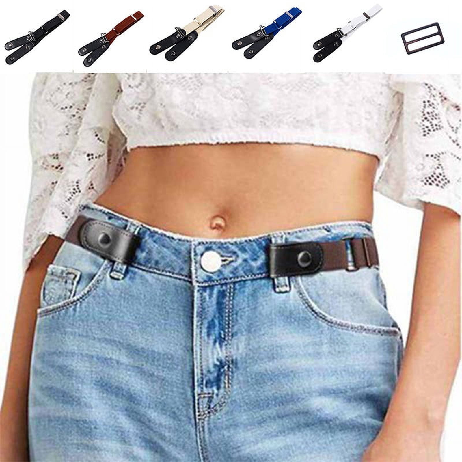 Double Ring Belt for Women, Faux Leather Jeans Belts with 