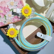 Tianyeda 2Pcs Charging Cable Protectors with 1pc Spiral Protective Rope