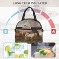 thumbnail image 5 of Goofa Three Horses Oil Painting Pattern Lunch Bag ,Insulated Lunch Box, Small Leakproof Cooler Food Lunch Containers Reusable High Capacity Lunch Tote Bags, 5 of 8