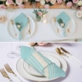 thumbnail image 2 of Aqua Beige Striped Cloth Napkins, Modern Farmhouse Retro Lines Washable and Reusable Dinner Napkins Set of 8, Table Napkin for Kitchen Party Birthday Wedding Hotel Housewarming 20"x20", 2 of 8