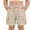 Beige, variant on Girls Trendy Cargo Shorts- Casual Elastic Waist Drawstring Stretch Baggy Kids Hiking Shorts Purple Size 12