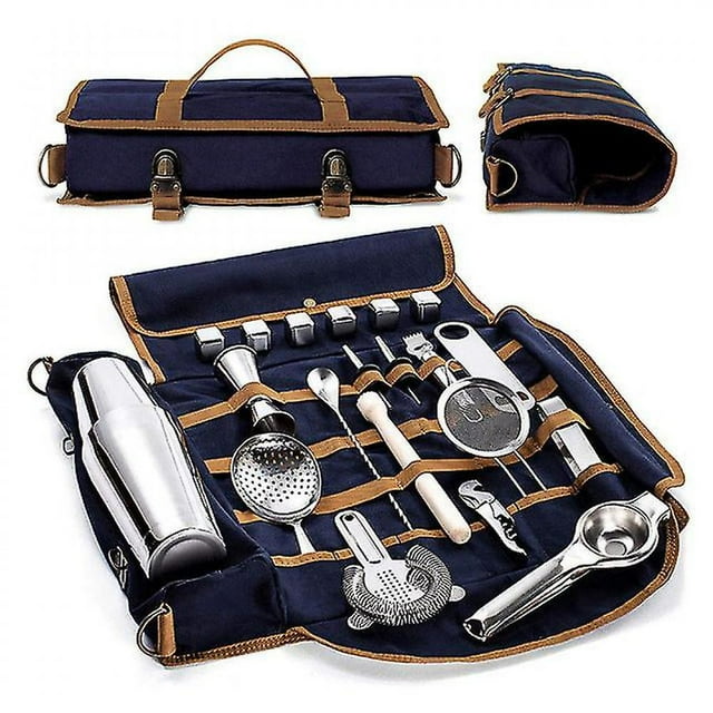 Profesional Bolsa de viaje para barman, bolsa de lona portátil para herramientas, coctelera, juego de vino, bolsa de almacenamiento sin herramientas NKT