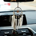 thumbnail image 3 of 1-Pack Atrapasueños hecho a mano interior del coche espejo retrovisor colgante nueva decoración del coche colgante de carillón de viento pequeño atrapasueños simple decoración del hogar dormitorio col, 3 of 5