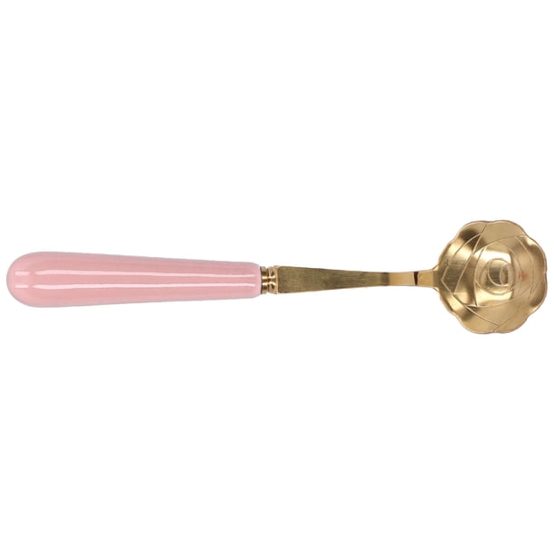 Cuchara de Té de Acero inoxidable Con de Cerámica, Cuchara de Flor Dorada, Cuchara para Pastel, Cuchara para Helado, Cuchara Elegante para Postre