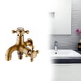 thumbnail image 2 of Grifo de agua de estilo europeo, fregona de doble uso Vintage, grifo para estanque, baño, montaje en pared, jardín al aire libre, grifo de agua de latón Vintage, 2 of 5