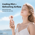 thumbnail image 4 of Tendiren Portable Handheld Misting Fan, Rechargeable Personal Mini Fan with Mist, 4 Speed Turbo Powerful Cooling Fans with Water Spray Tank for Travel, Home, Office, Outdoor, Camping, Beach (White), 4 of 10