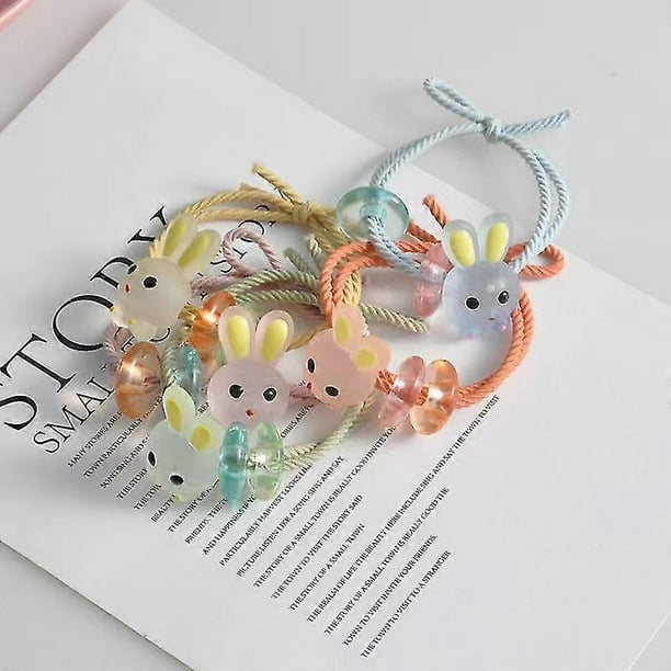 10 Pack Colorful Pink Hair Ties for Kids, Ponytail Holders for Children, Hair Accessories