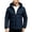 Navy, variant on fatyb Mens Quilted Jacket Hooded Puffer Outerwear with Zipper Pockets Winter Warm Full Zip Snow Coat
