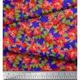 thumbnail image 3 of Soimoi Rayon Crepe Fabric Holly Leaves & Floral Printed Fabric 1 Yard 46 Inch Wide, 3 of 3