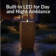 thumbnail image 5 of Sunnydaze Cylinder Brown Outdoor Bubble Fountain, LED Light, 5 of 13
