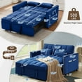 thumbnail image 7 of DEALTOPS Loveseat Convertible Pull Out Sleeper Sofa Bed, Blue, 7 of 7