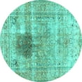 thumbnail image 1 of Ahgly Company Indoor Round Persian Turquoise Blue Traditional Area Rugs, 6' Round, 1 of 4
