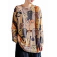 thumbnail image 2 of Female Christmas Sweater Graphic Printed Oversized Pullover Sweaters Casual Loose Knit Pullovers Color L, 2 of 7