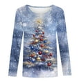 thumbnail image 4 of Ounisa Long Sleeve Womens Tops Casual Loose Fit Crewneck T Shirts Solid Lightweight Length Tunic Tops Christmas Tree Lights Christmas Gifts Elk Sequin Graphic Pullover, 4 of 5
