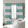 thumbnail image 3 of Fsddascl Turquoise Stripe Nautical Blackout Curtains for Bedroom/Living Room, Thermal Insulated Kitchen Curtains, Grey Anchor Summer Coastal Grommet Darkening Window Treatment Drapes 52"x54"x2, 3 of 8