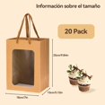 thumbnail image 2 of Bolsas de Regalo con Ventana Transparente, Bolsas de Papel Kraft Reutilizables con Asas y Ventana Transparente para Fiestas, Bodas, Cumpleaños y Negocios (Marrón-20P), 2 of 4