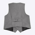 thumbnail image 5 of ZHOGXU Big Kids Boys Formal Suit Vest Sleeveless V Neck Solid Color Double Button Jacket Coat For Stage Performance Party Grey 7-8 Years, 5 of 6