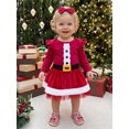 thumbnail image 5 of RUINIXCW Baby Girl Christmas Outfit Long Sleeve Romper + Skirt + Headband Set, 5 of 8